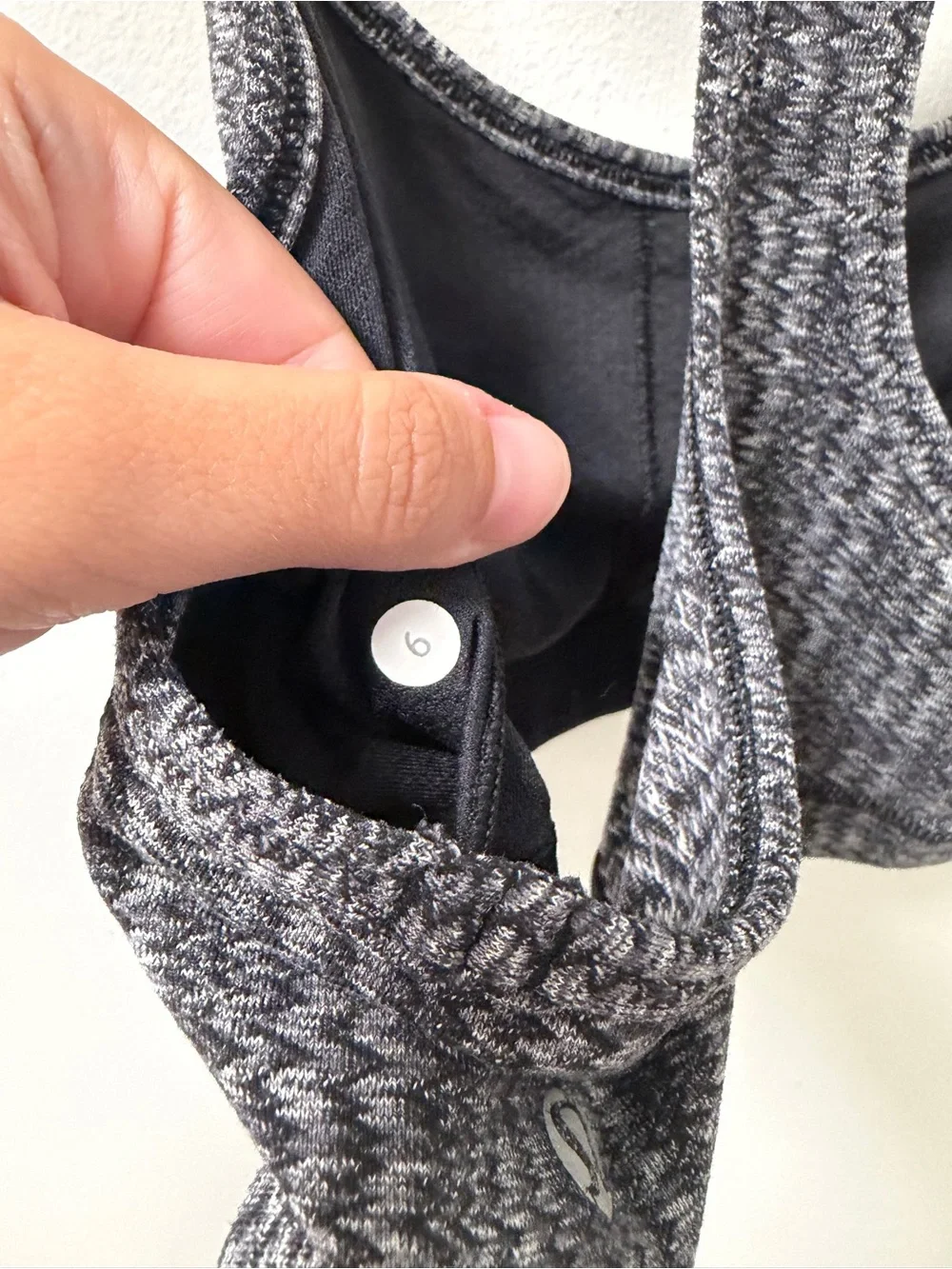 Lululemon Seamless Heathered Black Sports Bralette
